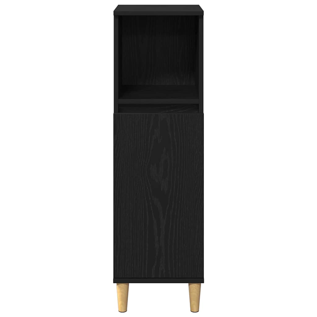 Juego de muebles de baño 3 pcs Negro Madera de ingeniería