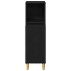 Juego de muebles de baño 3 pcs Negro Madera de ingeniería
