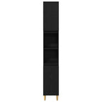 Juego de muebles de baño 3 pcs Negro Madera de ingeniería
