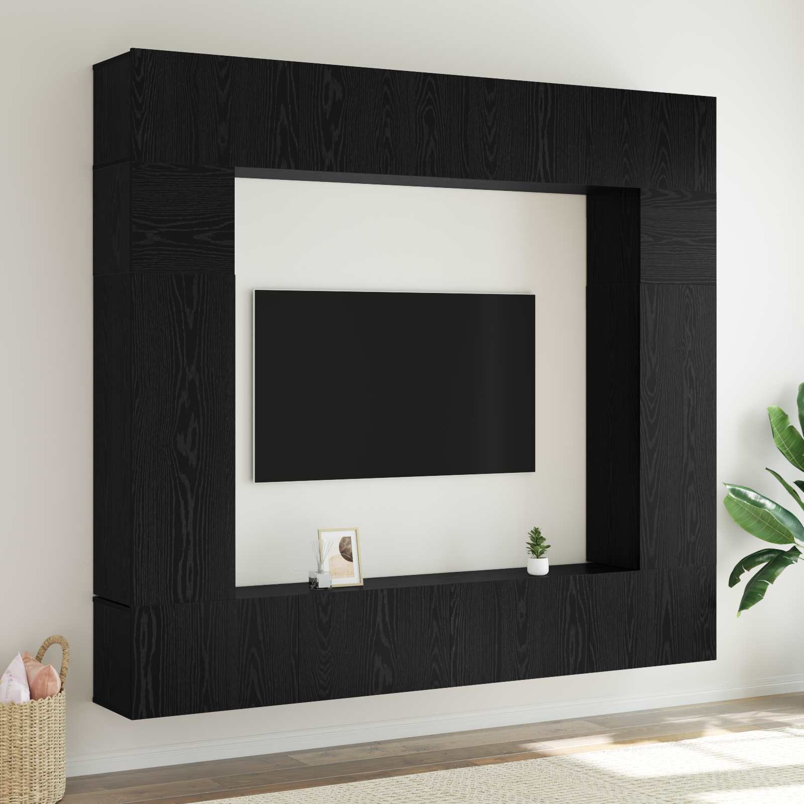 Conjunto de mueble de TV 8 pcs Madera envejecida