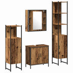 Juego de muebles de baño 4 pcs Marrón 33 x 33 x 185.5 cm