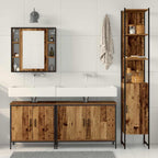 Juego de muebles de baño 4 pcs Marrón Madera contrachapada