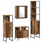 Juego de muebles de baño con estante 4 pcs Madera envejecida