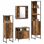 Juego de muebles de baño con estante 4 pcs Madera envejecida