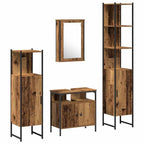 Juego de muebles de baño con estante 4 pcs Madera vieja