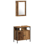 Juego de muebles de baño con estante 4 pcs Madera vieja