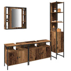 Juego de muebles de baño con estante 4 pcs Madera envejecida