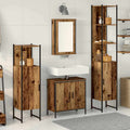 Juego de muebles de baño 4 pcs Marrón Madera contrachapada