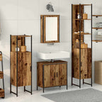 Juego de muebles de baño 4 pcs Marrón Madera contrachapada