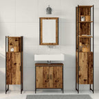 Juego de muebles de baño 4 pcs Marrón Madera contrachapada