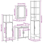 Juego de muebles de baño 4 pcs Marrón Madera contrachapada