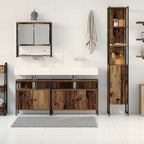 Juego de muebles de baño con estante 4 pcs Madera Vieja