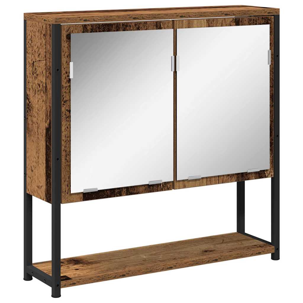 Juego de muebles de baño con estante 4 pcs Madera Vieja