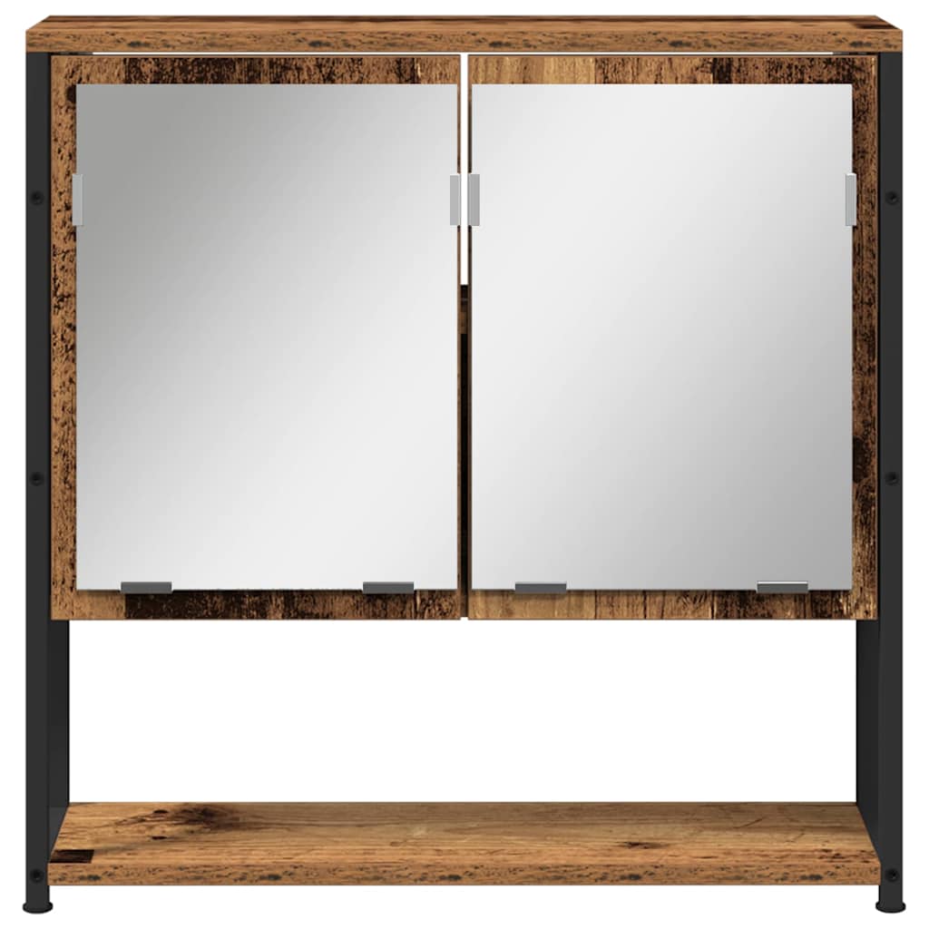 Juego de muebles de baño con estante 4 pcs Madera Vieja