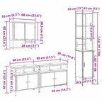 Juego de muebles de baño con estante 4 pcs Madera Vieja