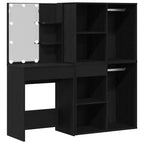 Juego de mesa de tocador LED Roble Negro 140 x 40 x 140 cm