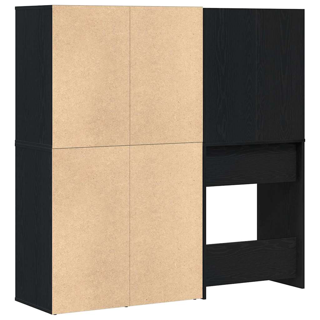 Juego de mesa de tocador LED Roble Negro 140 x 40 x 140 cm