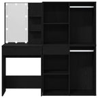 Juego de mesa de tocador LED Roble Negro 140 x 40 x 140 cm