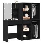 Juego de mesa de tocador LED Roble Negro 140 x 40 x 140 cm