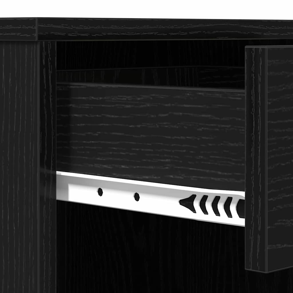 Juego de mesa de tocador LED Roble Negro 140 x 40 x 140 cm