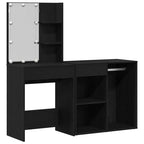 Juego de mesa de tocador LED Roble Negro 140 x 40 x 140 cm