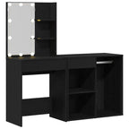 Juego de mesa de tocador LED Roble Negro 140 x 40 x 140 cm