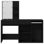 Juego de mesa de tocador LED Roble Negro 140 x 40 x 140 cm