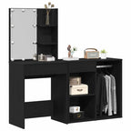 Juego de mesa de tocador LED Roble Negro 140 x 40 x 140 cm