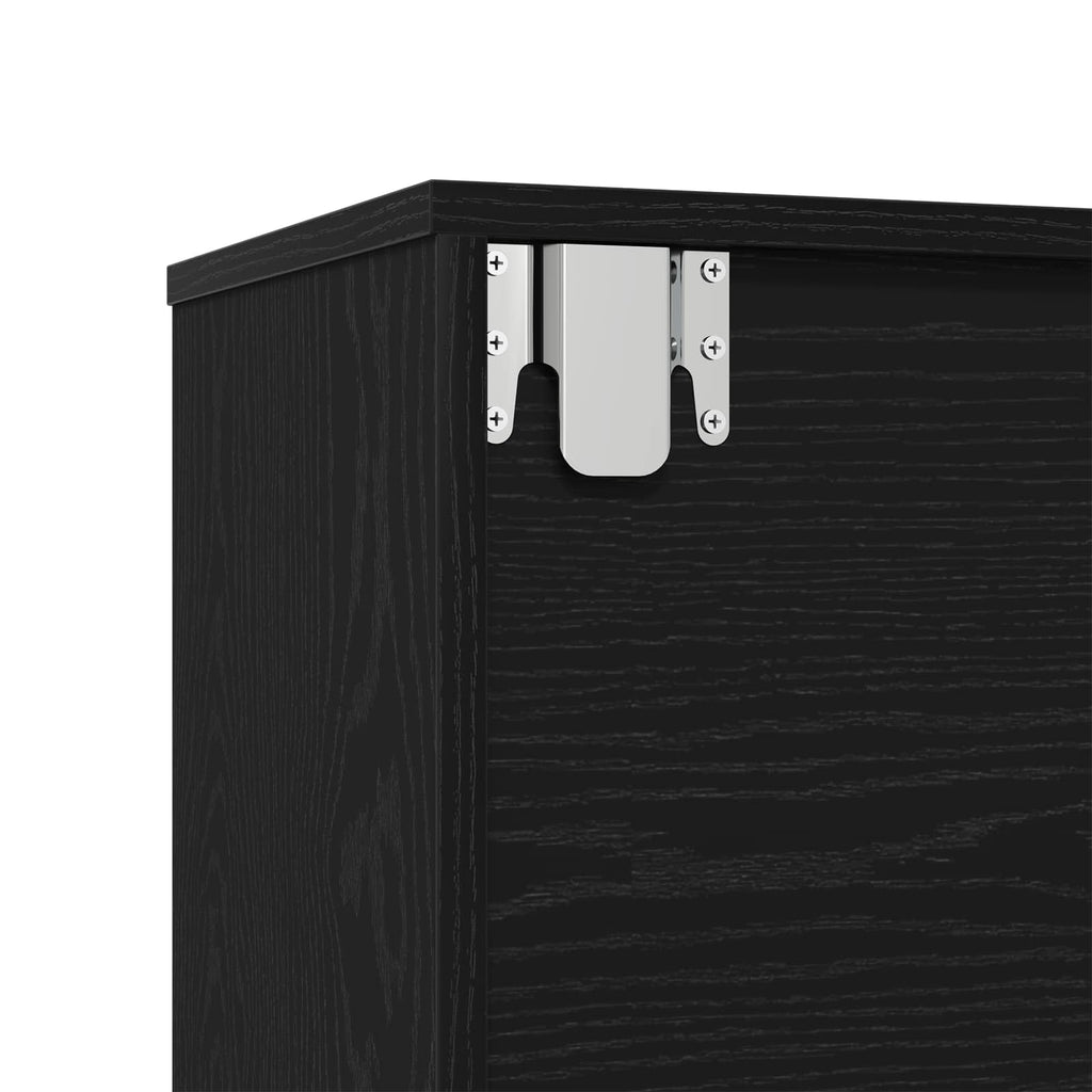 Estante de libros 3 pcs Roble Negro 36 x 30 x 143 cm