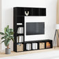 Estante de libros 3 pcs Roble Negro 36 x 30 x 143 cm