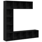 Estante de libros 3 pcs Roble Negro 36 x 30 x 143 cm