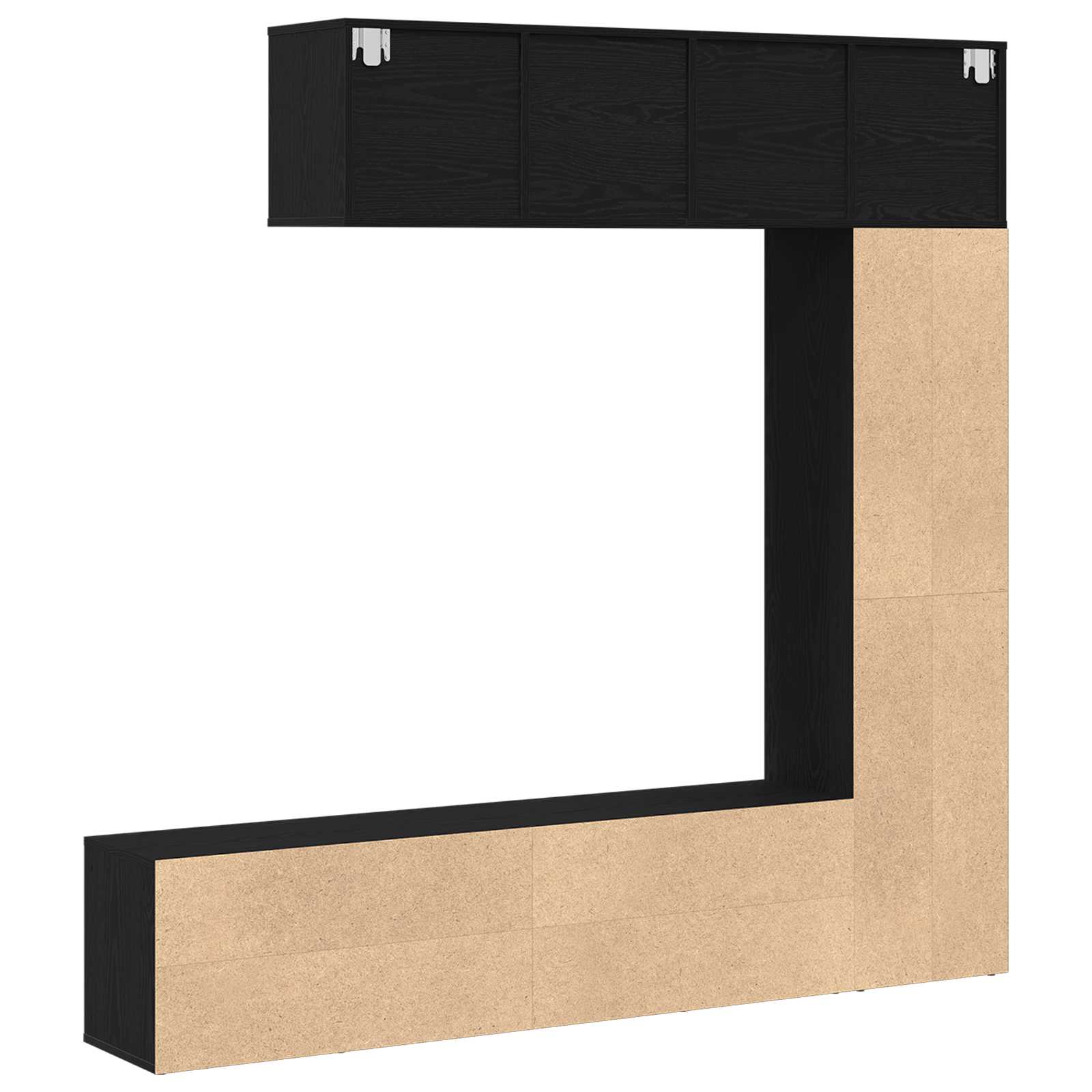 Estante de libros 3 pcs Roble Negro 36 x 30 x 143 cm