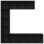 Estante de libros 3 pcs Roble Negro 36 x 30 x 143 cm