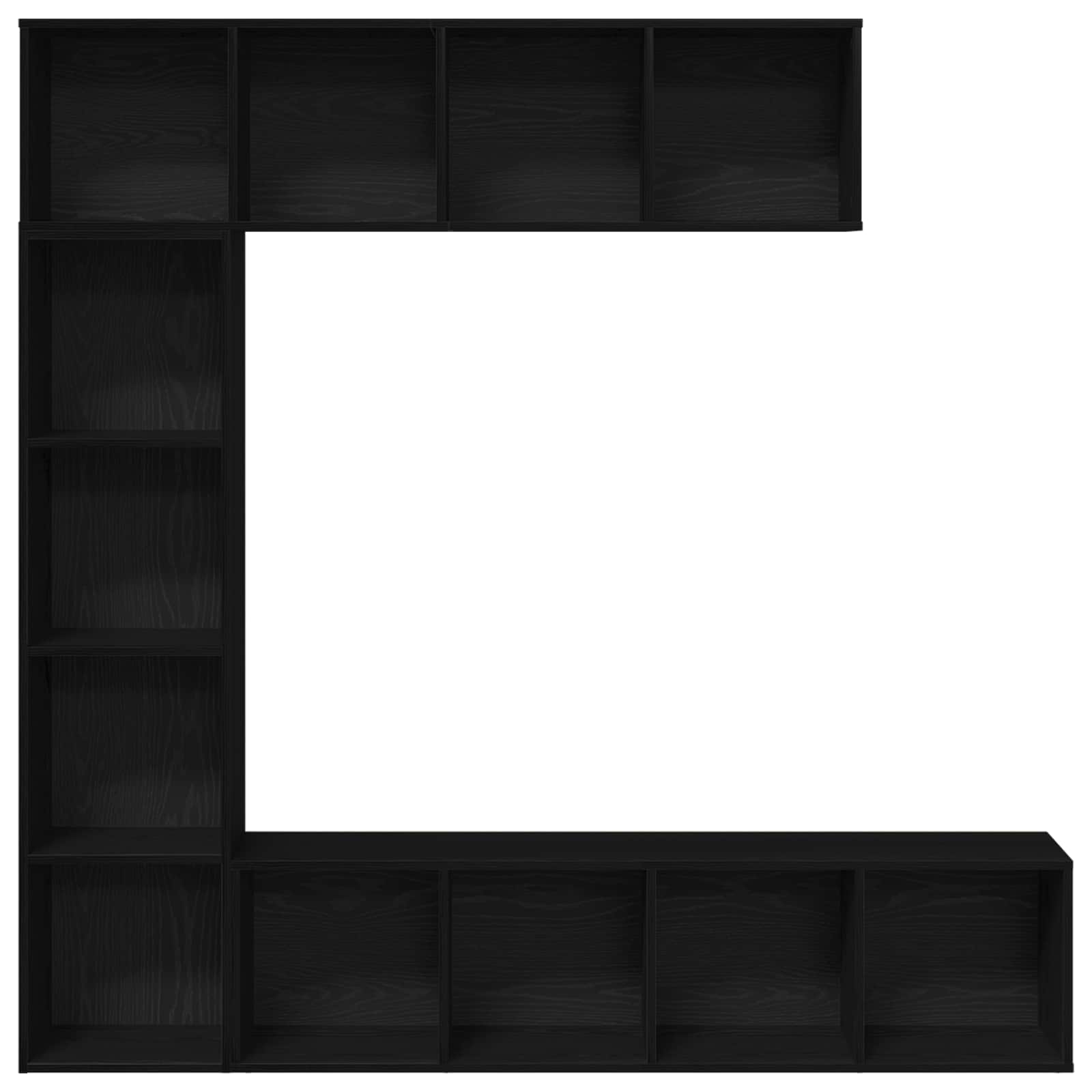 Estante de libros 3 pcs Roble Negro 36 x 30 x 143 cm