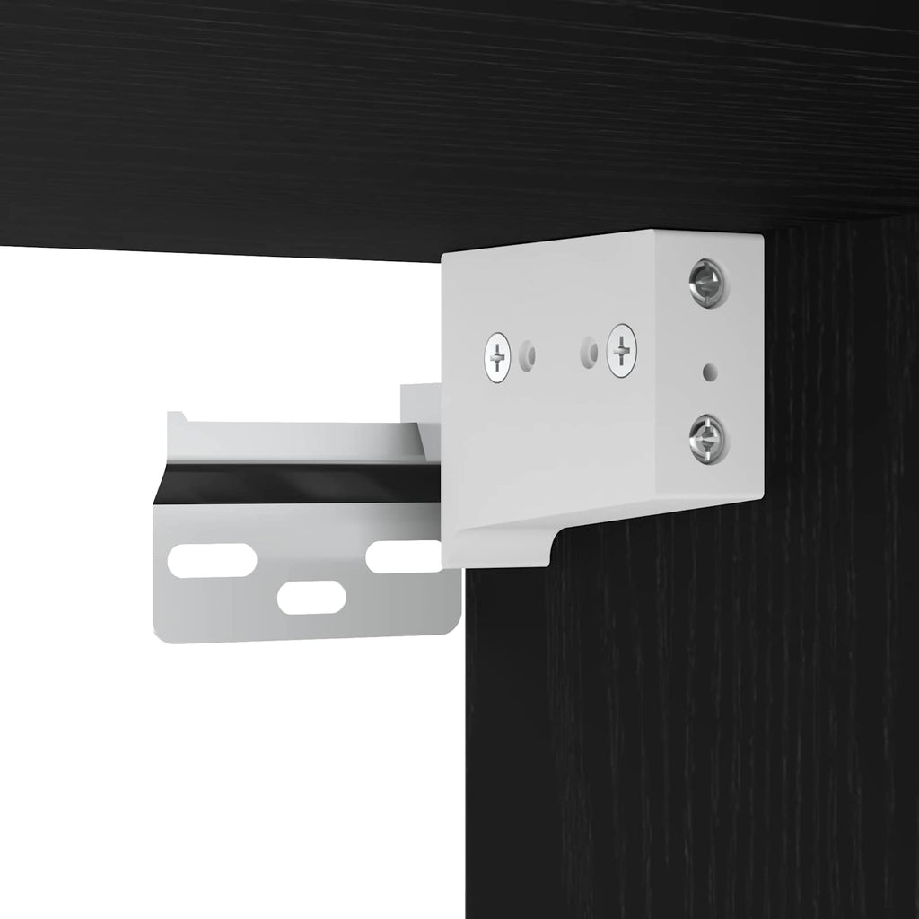 Juego de muebles de baño 4 pcs Negro 30 x 30 x 179,5 cm