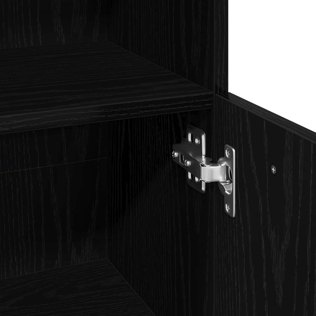 Juego de muebles de baño 4 pcs Negro 30 x 30 x 179,5 cm