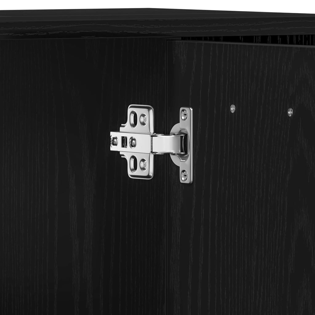 Juego de muebles de baño 4 pcs Negro 30 x 30 x 179,5 cm