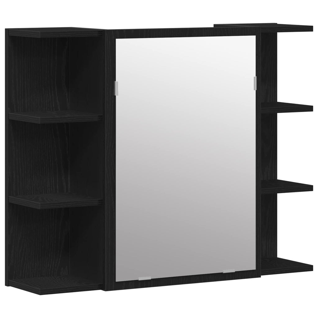 Juego de muebles de baño 4 pcs Negro 30 x 30 x 179,5 cm