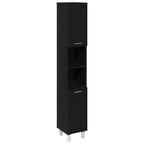 Juego de muebles de baño 4 pcs Negro 30 x 30 x 179,5 cm