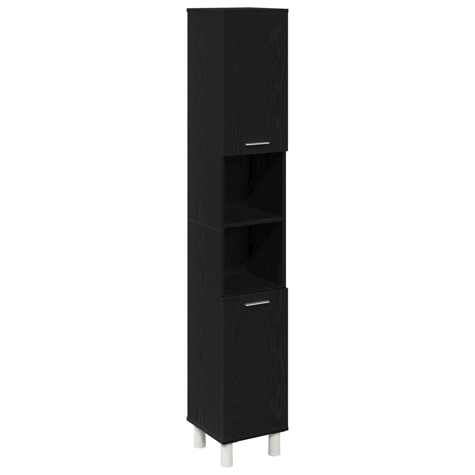 Juego de muebles de baño 4 pcs Negro 30 x 30 x 179,5 cm