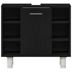 Juego de muebles de baño 4 pcs Negro 30 x 30 x 179,5 cm