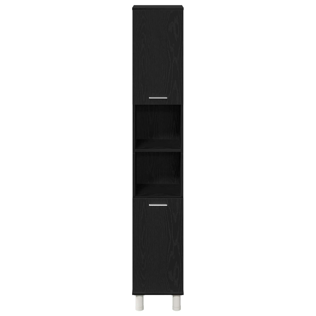 Juego de muebles de baño 4 pcs Negro 30 x 30 x 179,5 cm