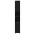 Juego de muebles de baño 4 pcs Negro 30 x 30 x 179,5 cm