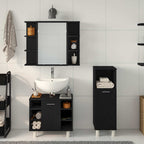 Juego de muebles de baño 3 pcs Negro 30 x 30 x 99,5 cm