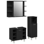 Juego de muebles de baño 3 pcs Negro 30 x 30 x 99,5 cm