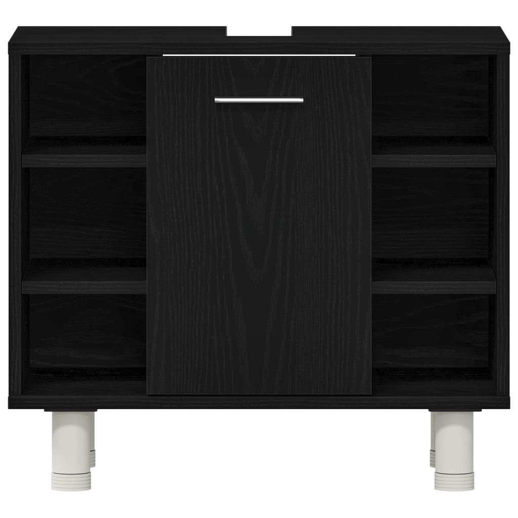 Juego de muebles de baño 3 pcs Negro 30 x 30 x 99,5 cm