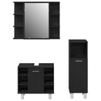 Juego de muebles de baño 3 pcs Negro 30 x 30 x 99,5 cm