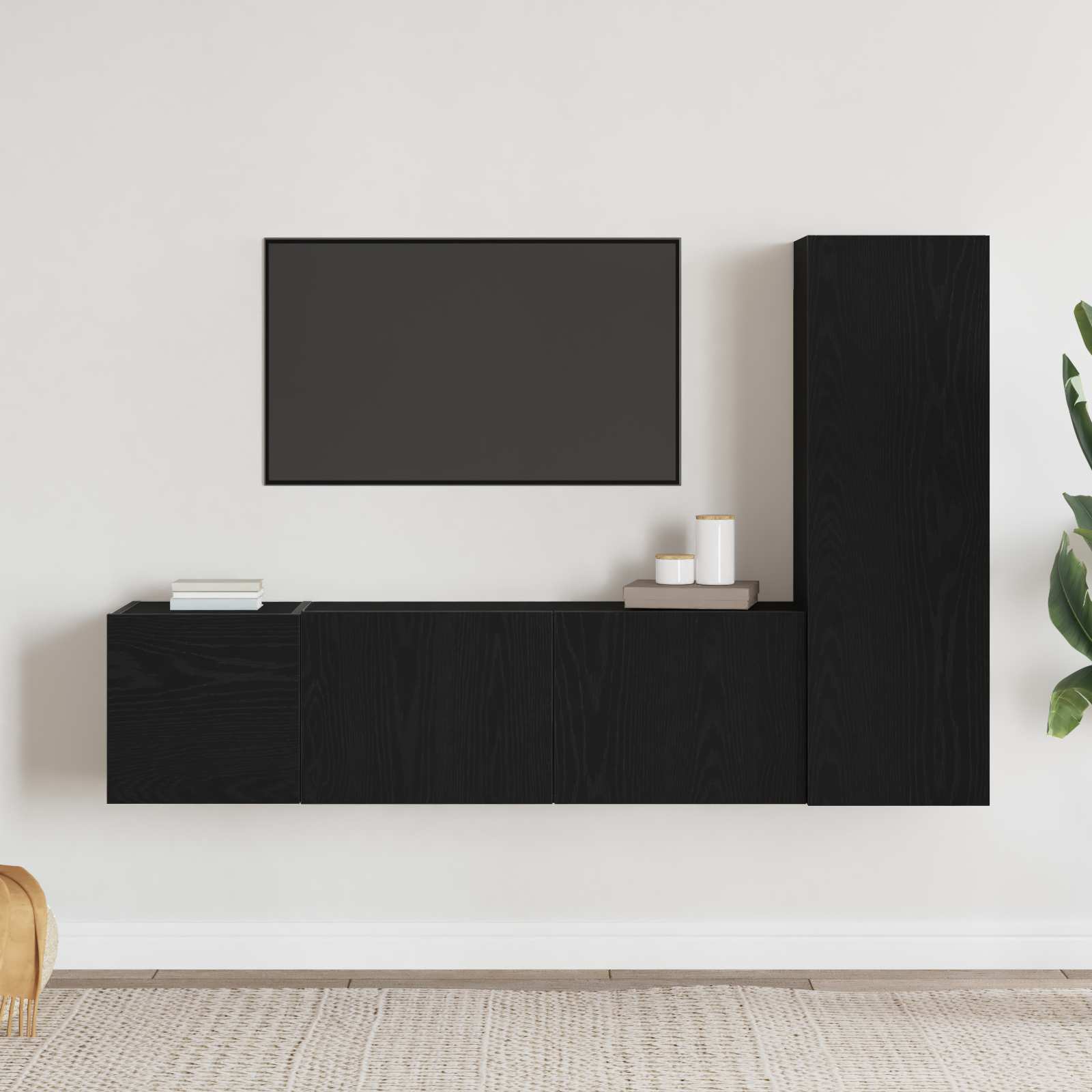 Conjunto de mueble de TV 10 pcs Madera envejecida