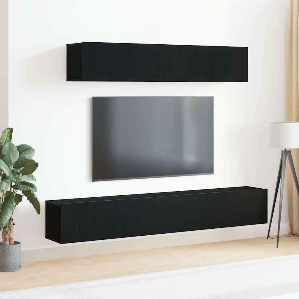 Conjunto de mueble de TV 4 pcs Madera envejecida