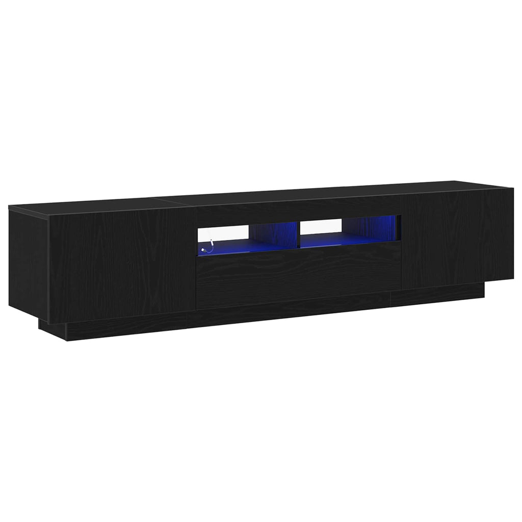 Conjunto de mueble de TV 2 pcs Negro 180 x 35 x 40 cm